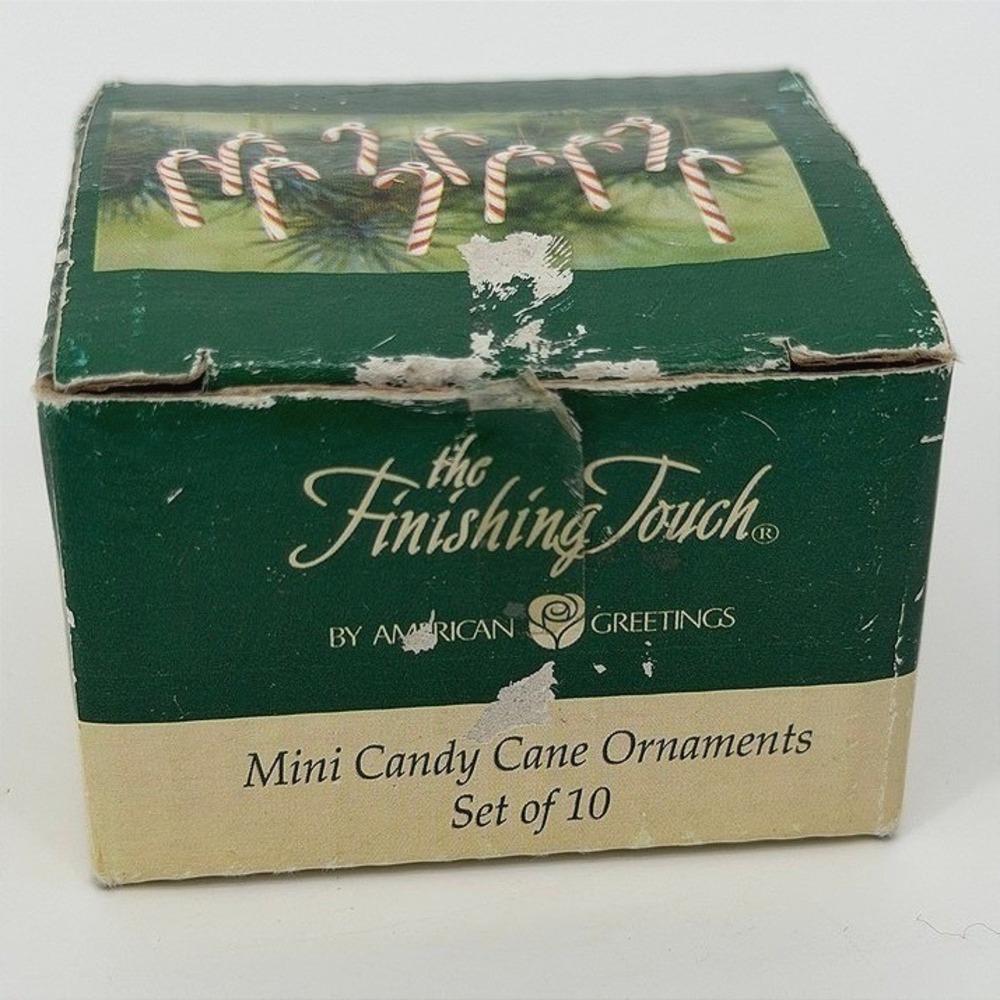 American Greetings Mini Candy Cane Ornaments Set of 10 NOS 2005 Christmas